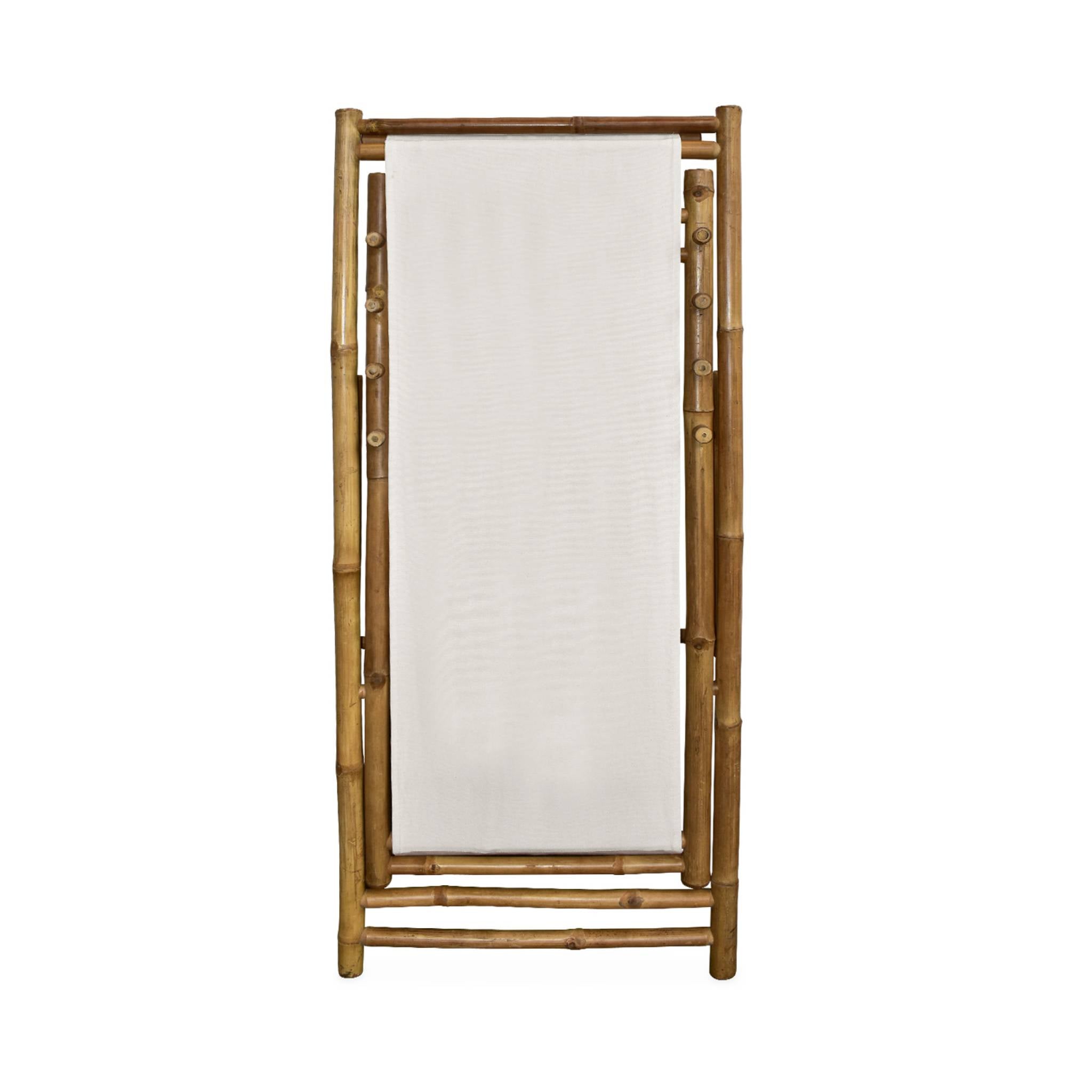 Set di 2 sedie in bambù, tela naturale pieghevole, multiposizione,