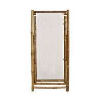 Set di 2 sedie in bambù, tela naturale pieghevole, multiposizione,