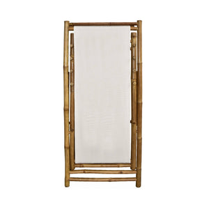 Set di 2 sedie in bambù, tela naturale pieghevole, multiposizione,