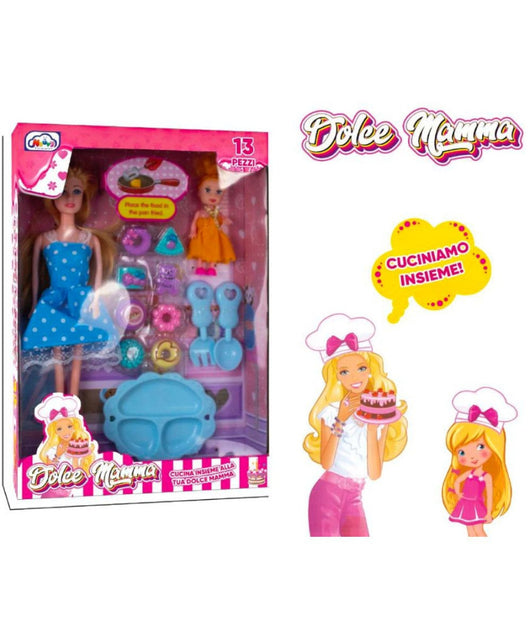 Bambola Dolce Mamma Cuciniamo Insieme Inclusi 13 Pezzi Giocattolo Per Bambine         