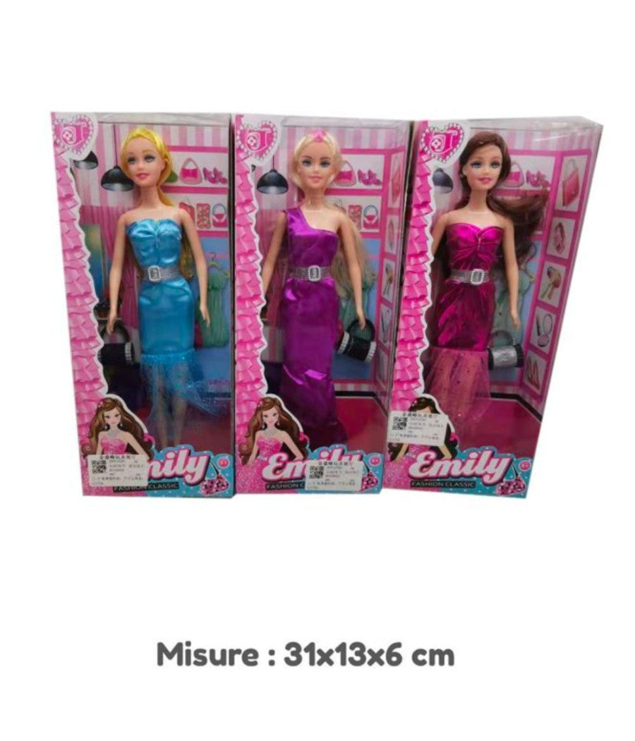 Bambola Emily Fashion Alla Moda Con Abito Colorato Giocattolo Per Bambine Età  3+         