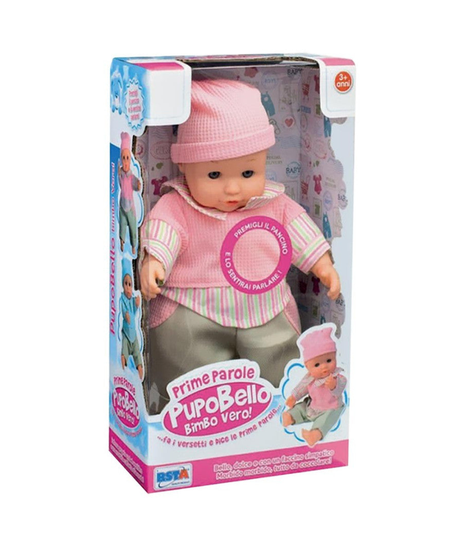 Bambola Pupo Bello Bimbo Vero Prime Parole Parla E Fa Versi 30cm Per Bambina         