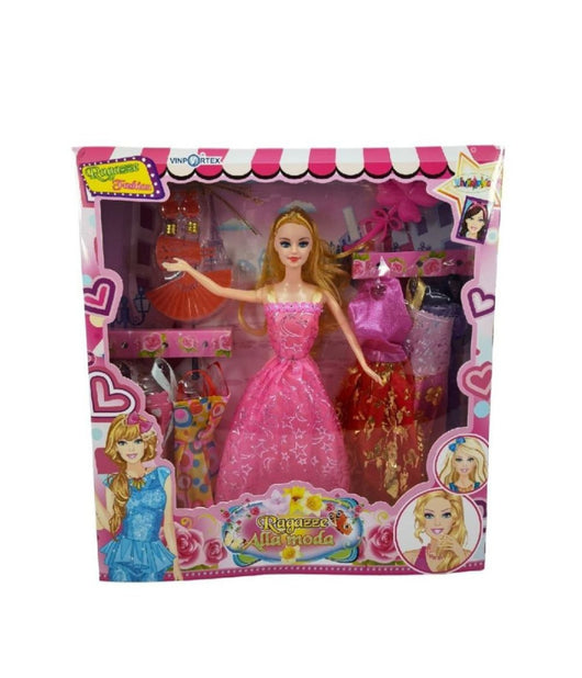 Bambola Ragazza Fashion Con Vari Accessori E Abiti Per Bambine Che Amano La Moda         