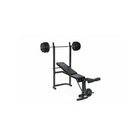 Banc de musculation avec barre + poids 20 Kg inclus - O'Fitness - Idéal pour une activité physique à la maison