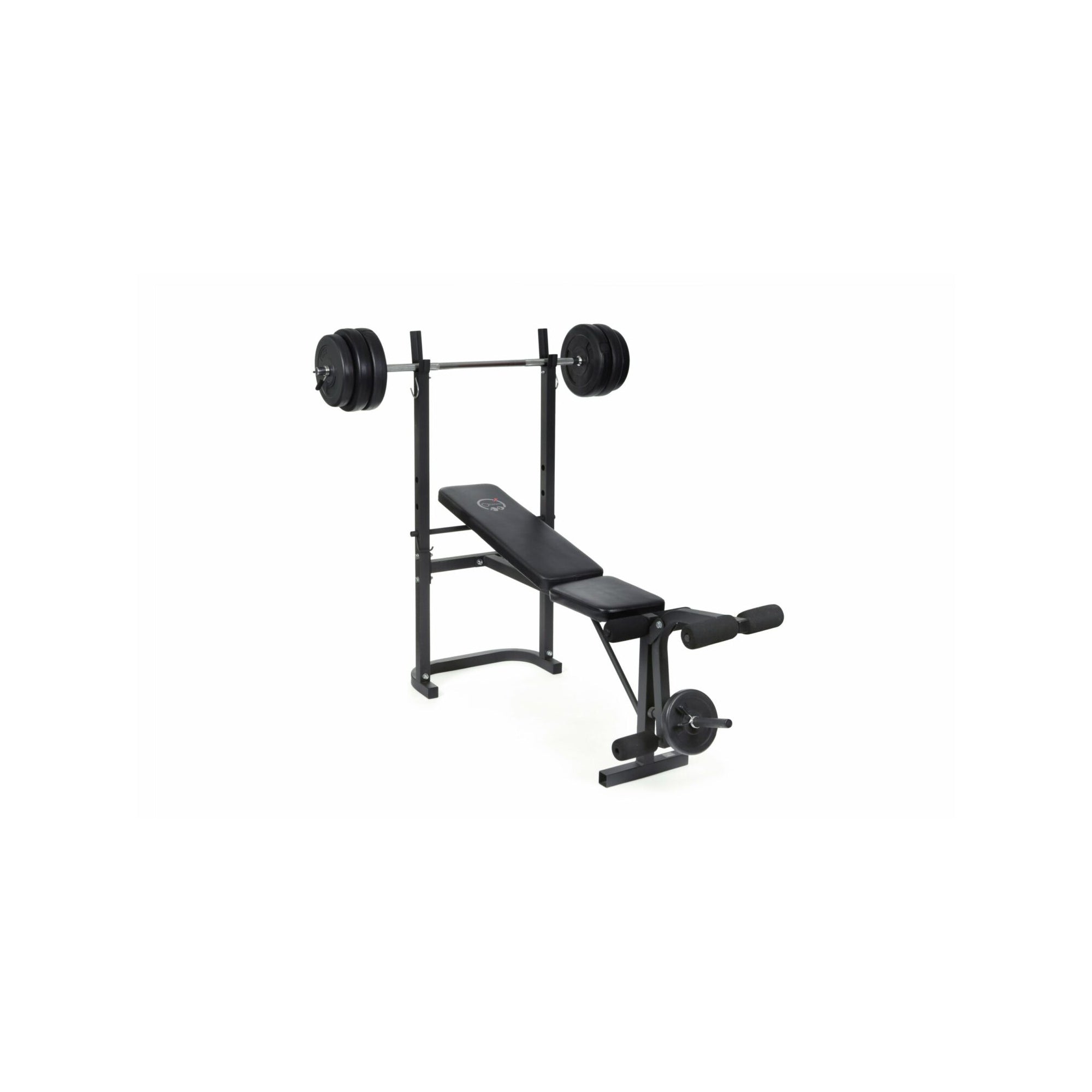 Banc de musculation avec barre + poids 20 Kg inclus - O'Fitness - Idéal pour une activité physique à la maison