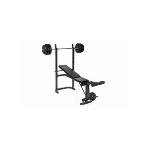 Banc de musculation avec barre + poids 20 Kg inclus - O'Fitness - Idéal pour une activité physique à la maison