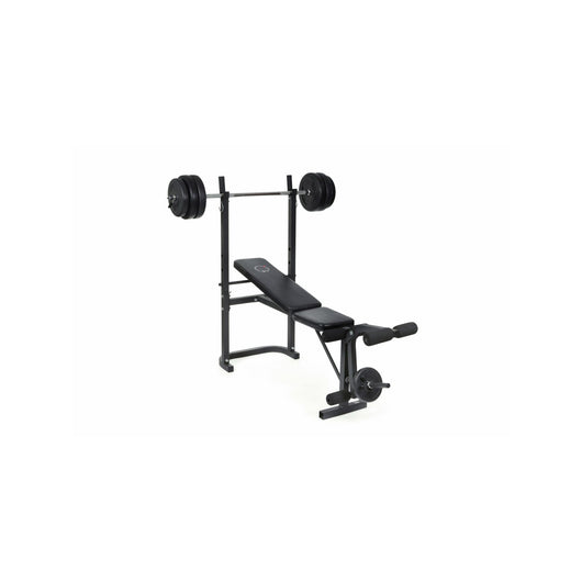 Banc de musculation avec barre + poids 20 Kg inclus - O'Fitness - Idéal pour une activité physique à la maison