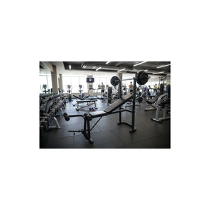 Banc de musculation avec barre + poids 20 Kg inclus - O'Fitness - Idéal pour une activité physique à la maison