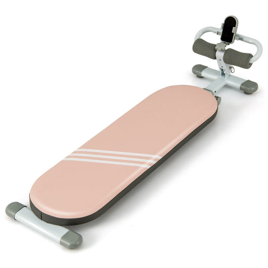 Panca pesi pieghevole 120-137 x 34 x 34 cm 3 angolazioni regolabili comoda e pratica in similpelle PVC rosa 20_0010565