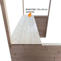 Bancarella in legno mis. 142 x 137 cm - Home Idea Italia