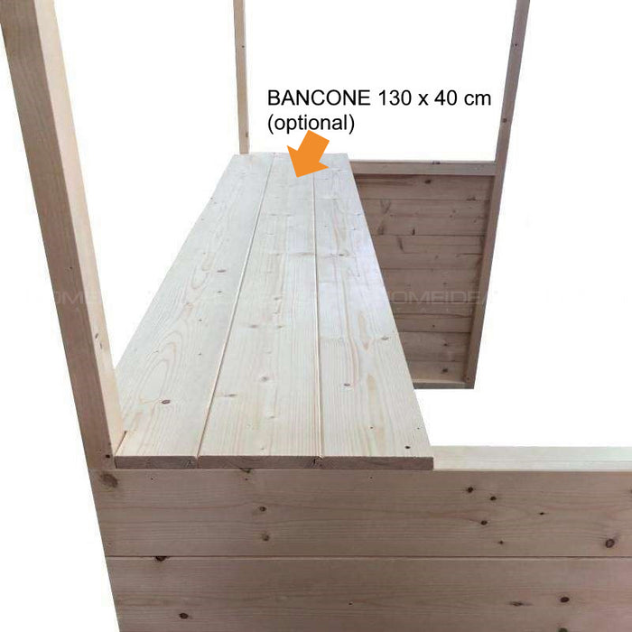Bancarella in legno mis. 142 x 137 cm - Home Idea Italia