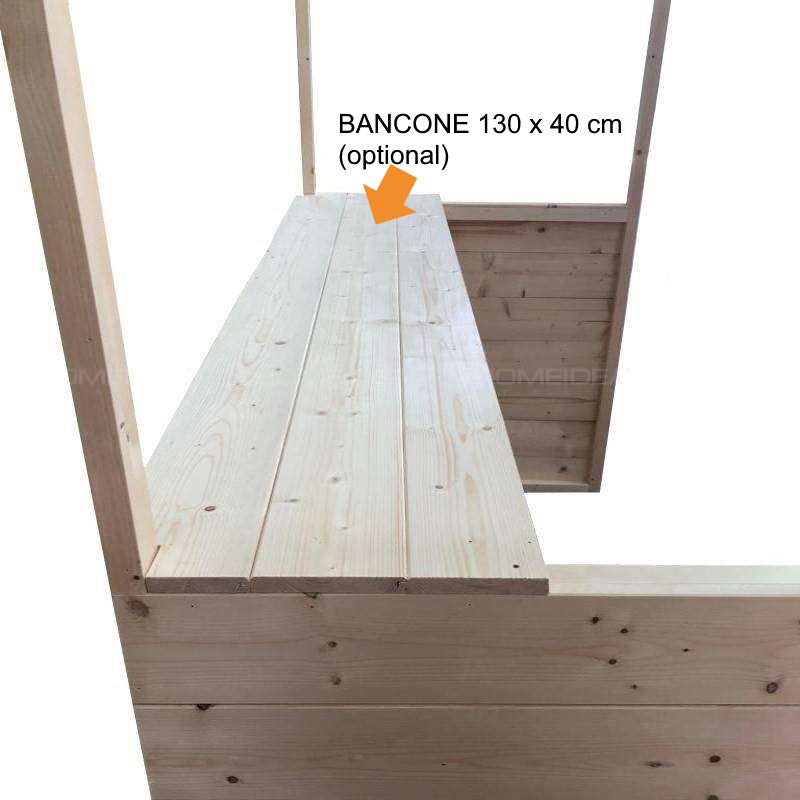 Bancarella in legno mis. 142 x 137 cm - Home Idea Italia