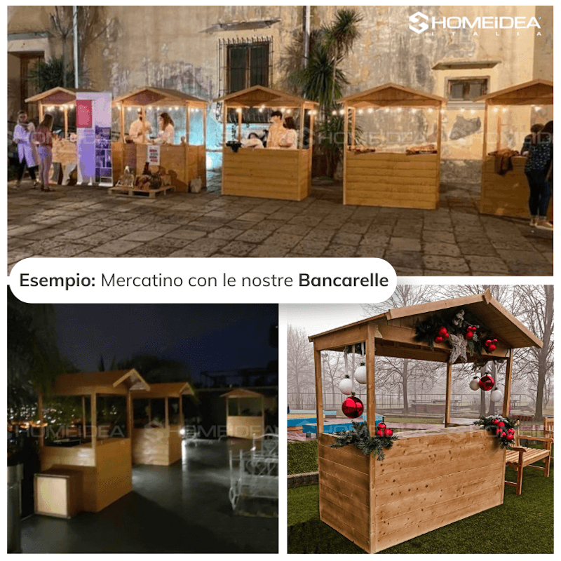 Bancarella in legno mis. 182 x 137 cm - Home Idea Italia