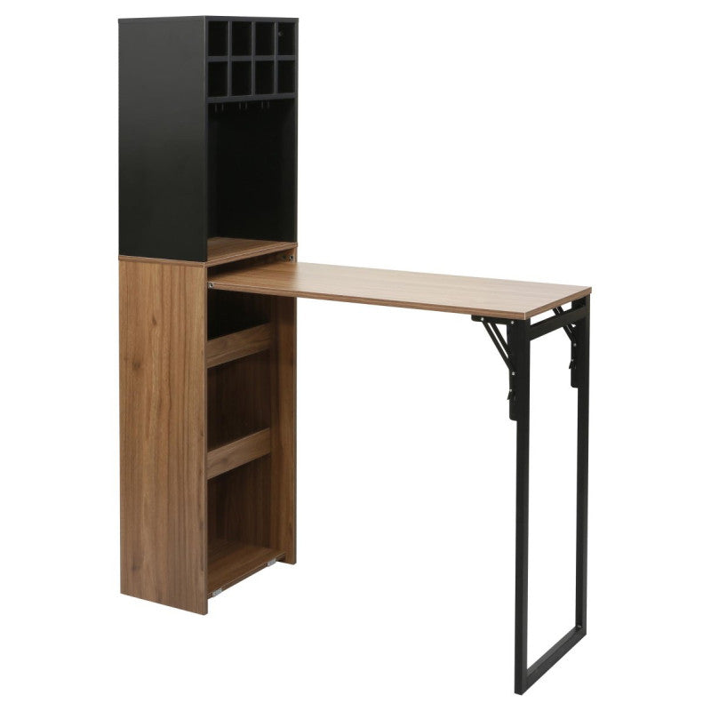 Banco Bar Grancru 122(30)x44x170cm Marrone Scuro E Nero