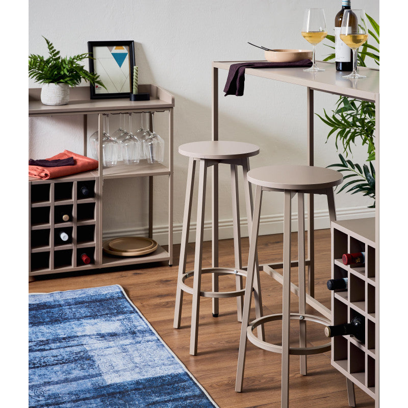 Banco Bar Grancru Con 2 Sgabelli E Cantinetta Tortora