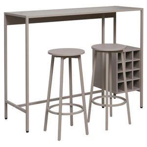 Banco Bar Grancru Con 2 Sgabelli E Cantinetta Tortora