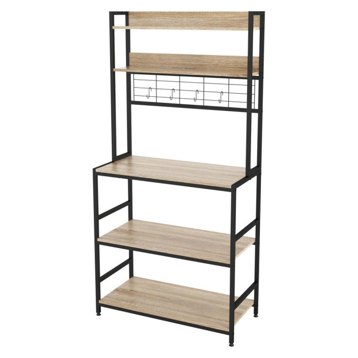 Banco Cucina 84x40x170cm 3 Ripiani E Due Mensole