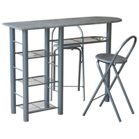 Banco Cucina E 2 Sgabelli Perth Silver Cemento