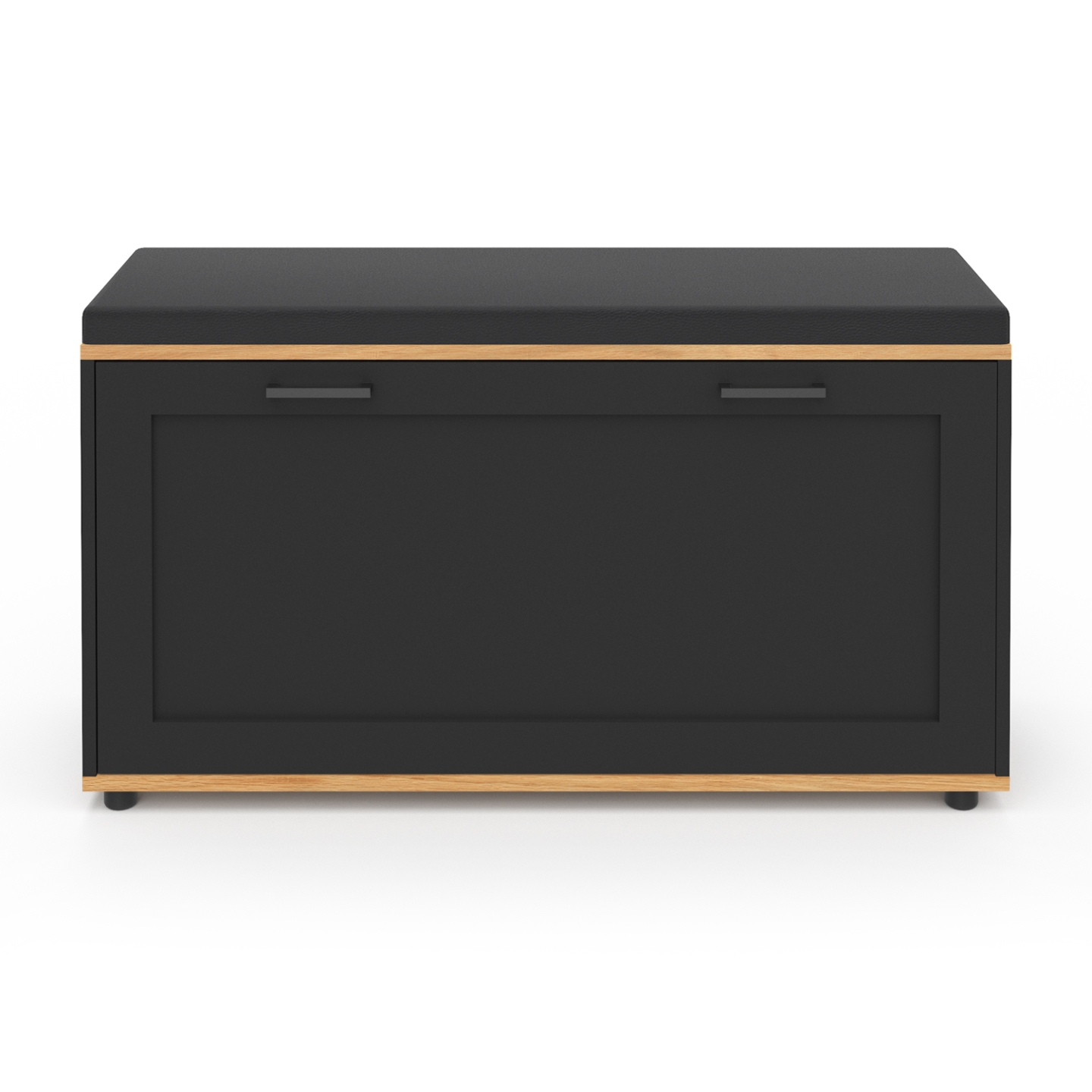 IDMarket - Banco de entrada VITO con cojín y zapatero, negro 100 cm