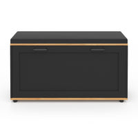 IDMarket - Banco de entrada VITO con cojín y zapatero, negro 100 cm