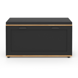 IDMarket - Banco de entrada VITO con cojín y zapatero, negro 100 cm