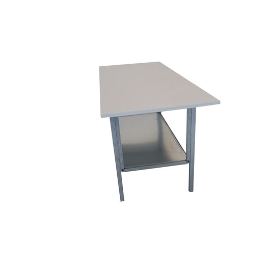 Banco lavoro metallico con piano in nobilitato superiore cm. 140x80x93h