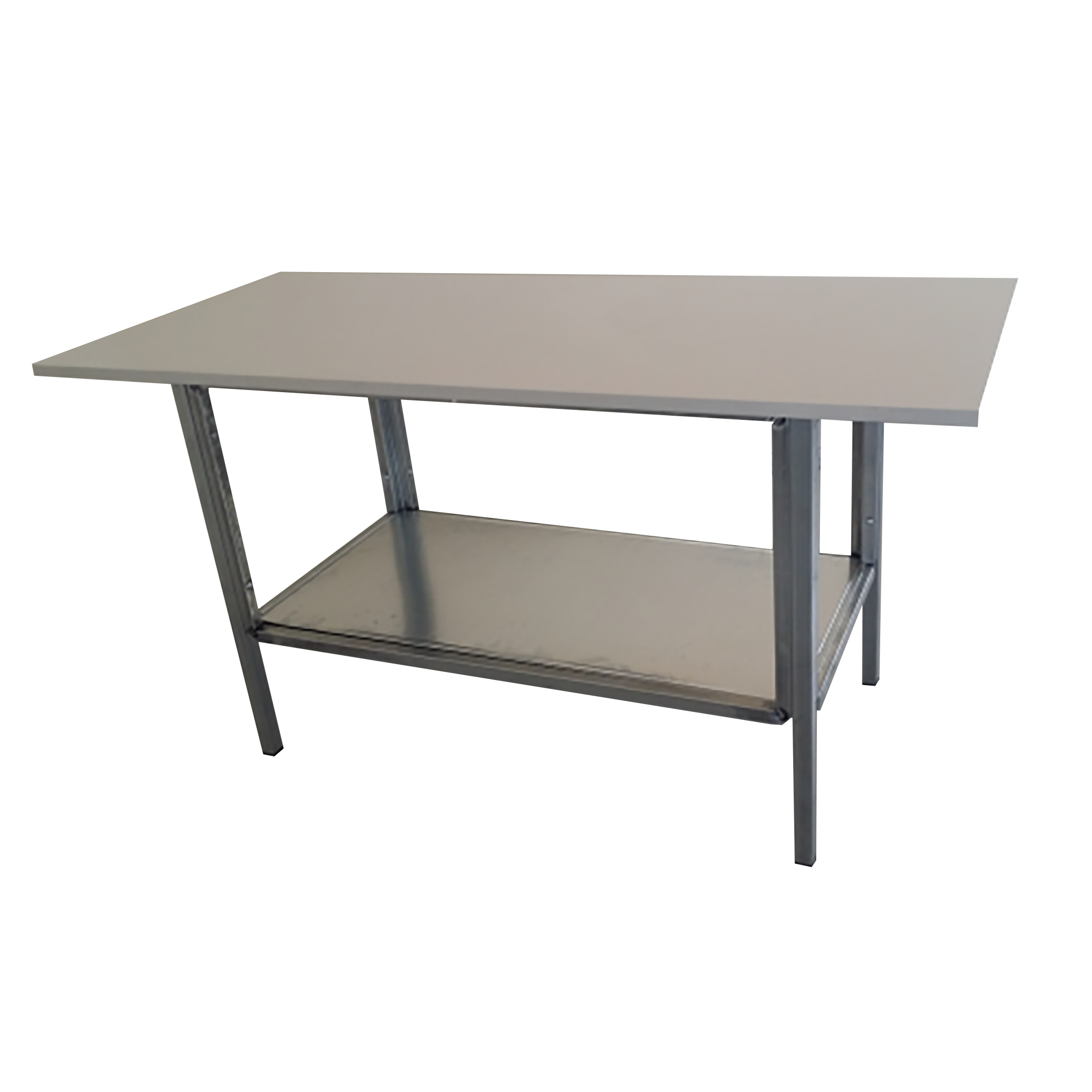 Banco lavoro metallico con piano in nobilitato superiore cm. 140x80x93h