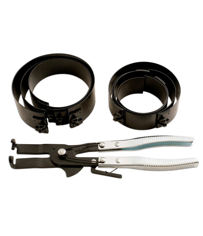 Banda Di Serraggio Anello Pistone Pinza Anelli Raschia Olio Kit 7 Pz 73-111mm         