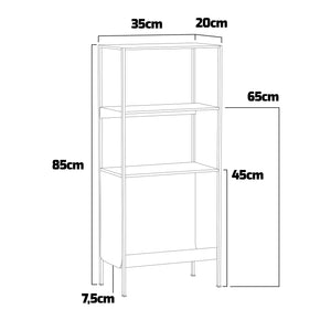 Bandha - Scaffale in metallo con 4 ripiani 85x35x20 cm