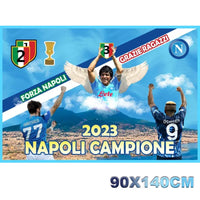 Trade Shop - Bandiera Forza Napoli Campione D'italia 2023 Grazie Ragazzi Scudetto 90x140cm -