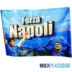 Trade Shop - Bandiera Forza Napoli Festa 3 Scudetto Diego Armando Maradona Dilorenzo 90x140cm -