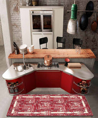 Tappeto moderno BANGKOK ROSSO geometrico astratto, Tappeto arredo soggiorno salotto camera lavabile antiscivolo cm.115x175