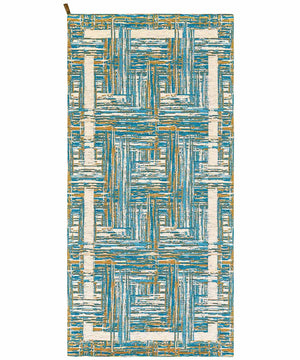 Tappeto moderno BANGKOK AZZURRO contemporaneo geometrico astratto, passatoia arredo multiuso lavabile antiscivolo cm.55x115