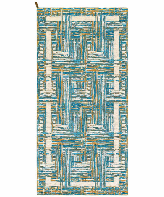Tappeto moderno BANGKOK AZZURRO contemporaneo geometrico astratto, passatoia arredo multiuso lavabile antiscivolo cm.55x115