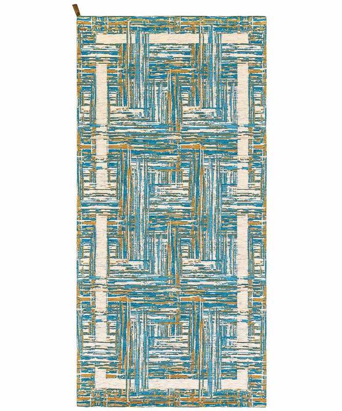Tappeto moderno BANGKOK AZZURRO contemporaneo geometrico astratto, passatoia arredo multiuso lavabile antiscivolo cm.55x115
