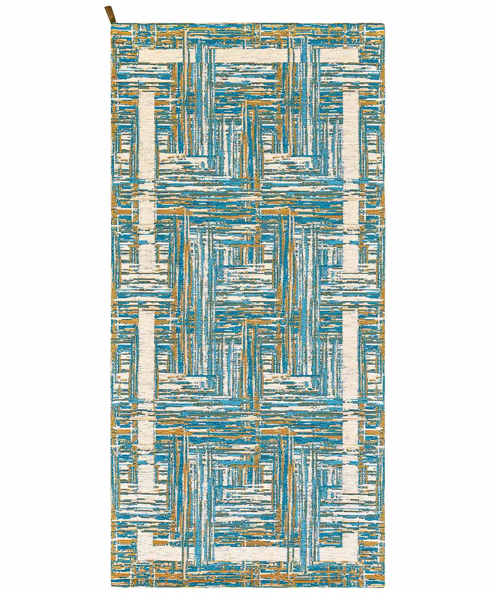 Tappeto moderno BANGKOK AZZURRO contemporaneo geometrico astratto, passatoia arredo multiuso lavabile antiscivolo cm.55x280