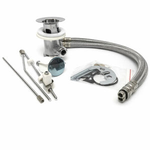 Miscelatore rubinetto europa per lavabo in ottone colore cromato con piletta