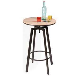 Bar regolabile in altezza collezione DARYL - Stile vintage, dimensioni 60x60x101 cm