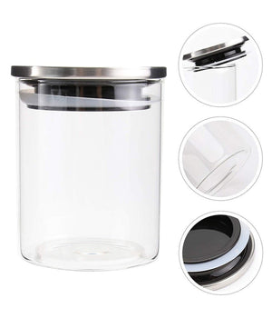 Barattolo 1250 Ml Sottovuoto Alimenti In Vetro Trasparente Cereali Snack Cucina         