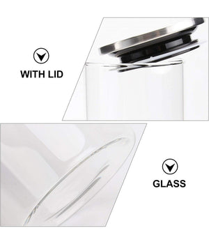 Barattolo 1250 Ml Sottovuoto Alimenti In Vetro Trasparente Cereali Snack Cucina         