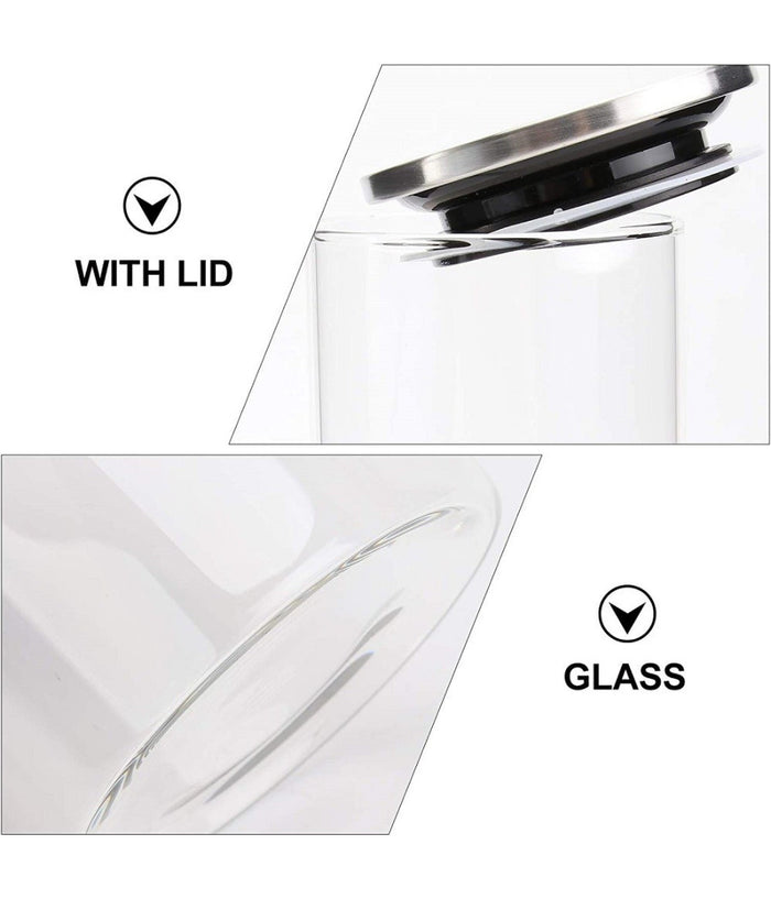 Barattolo 1250 Ml Sottovuoto Alimenti In Vetro Trasparente Cereali Snack Cucina         