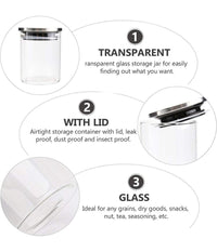 Barattolo 1250 Ml Sottovuoto Alimenti In Vetro Trasparente Cereali Snack Cucina         