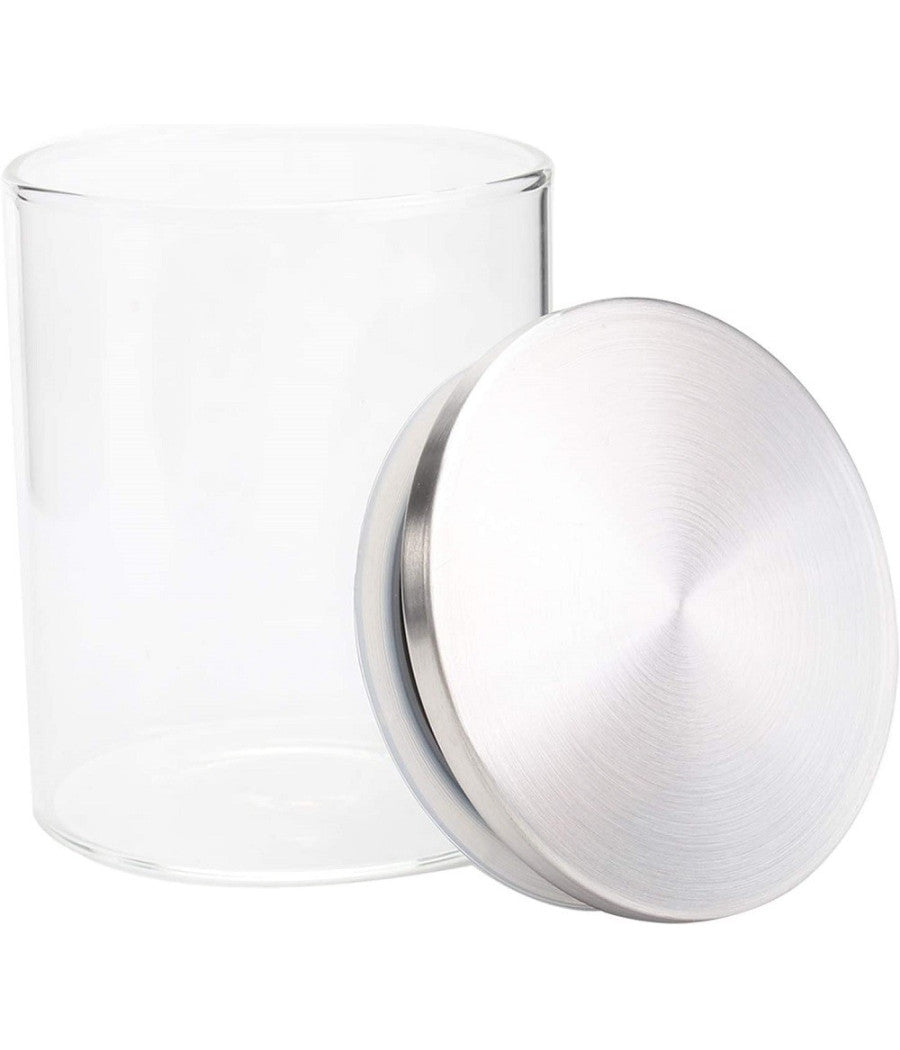 Barattolo 1250 Ml Sottovuoto Alimenti In Vetro Trasparente Cereali Snack Cucina         