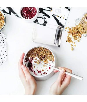 Barattolo 1700ml Sottovuoto Alimenti In Vetro Trasparente Cereali Snack Cucina         