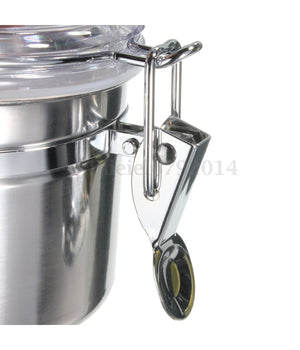 Barattolo Case Tabacco Cibo Conserva Acciaio Inox Umido Tenuta Aria         
