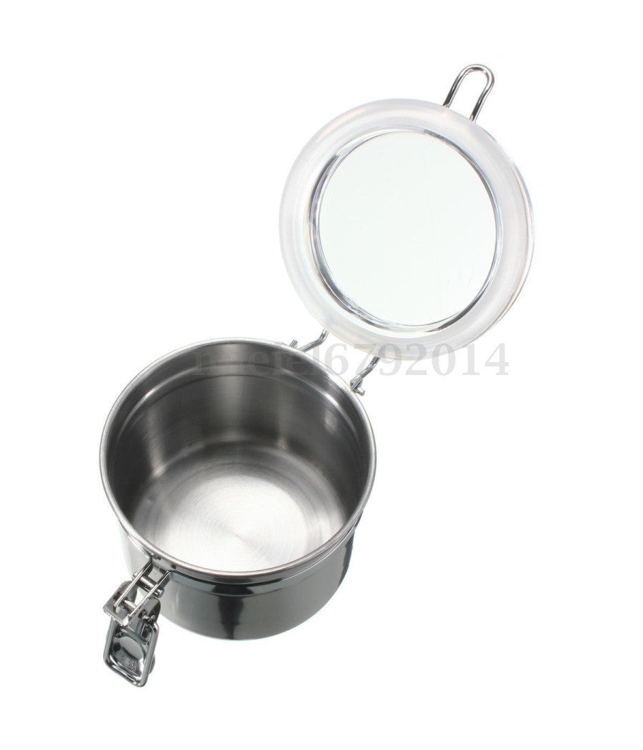 Barattolo Case Tabacco Cibo Conserva Acciaio Inox Umido Tenuta Aria         