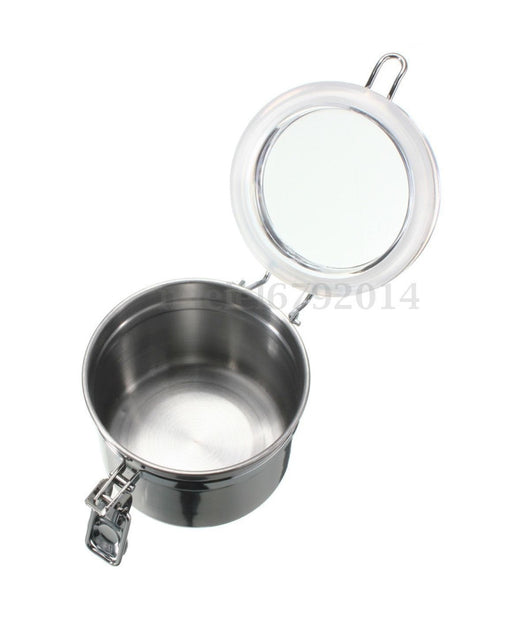 Barattolo Case Tabacco Cibo Conserva Acciaio Inox Umido Tenuta Aria         