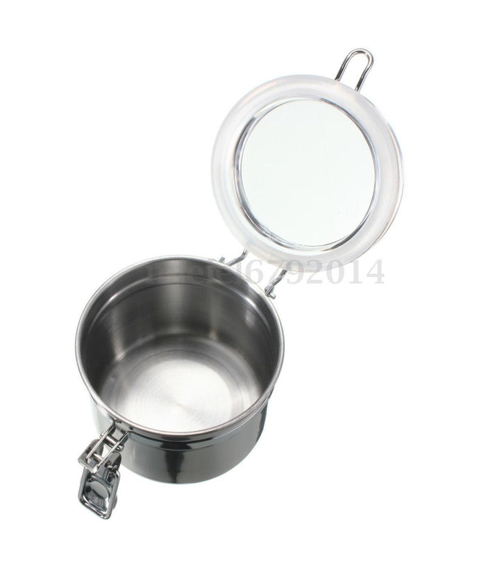 Barattolo Case Tabacco Cibo Conserva Acciaio Inox Umido Tenuta Aria         