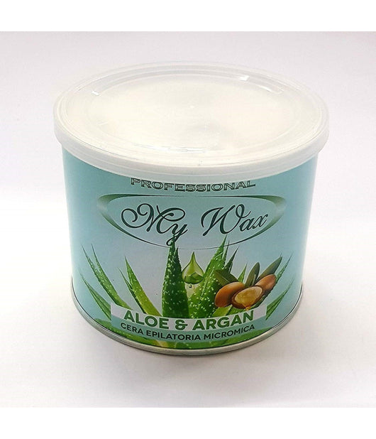Barattolo Cera Depilatoria Liposolubile Aloe Argan 400 Ml Depilazione Ceretta         