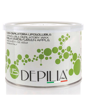 Barattolo Cera Depilatoria Liposolubile Mela Verde 1.15 400ml Ceretta Depila         